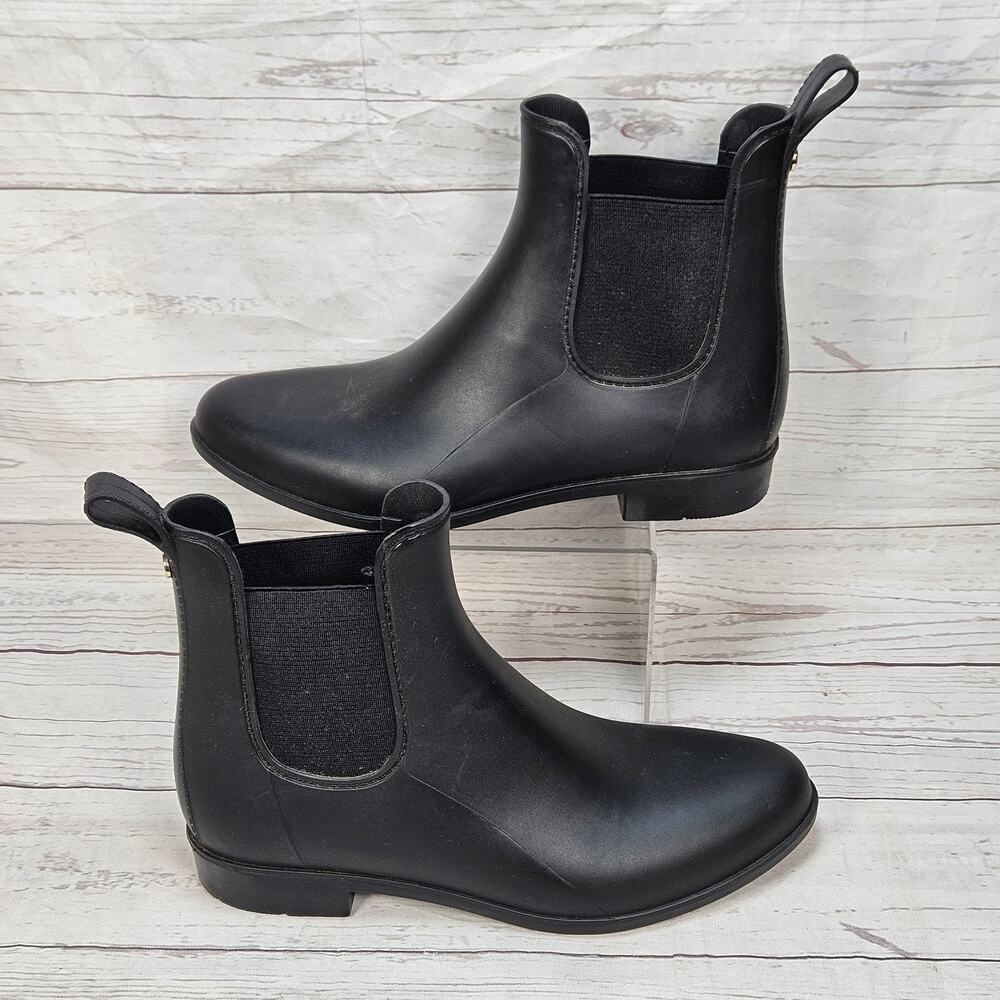 Women's Sam Edelman Size 8 Tinsley Chelsea Matte Black Rain Boots Booties
